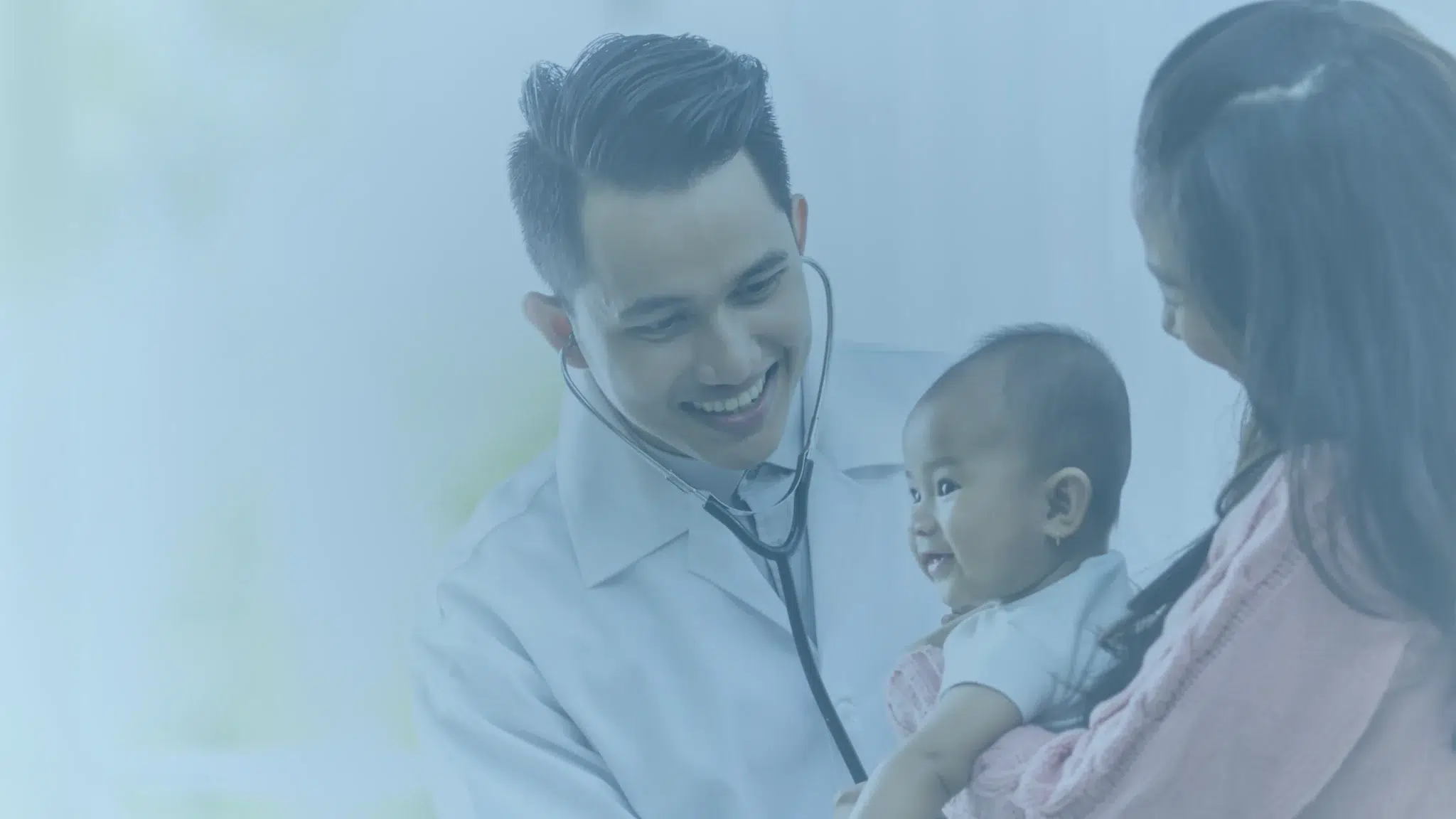 make a wish banner, doctor with child