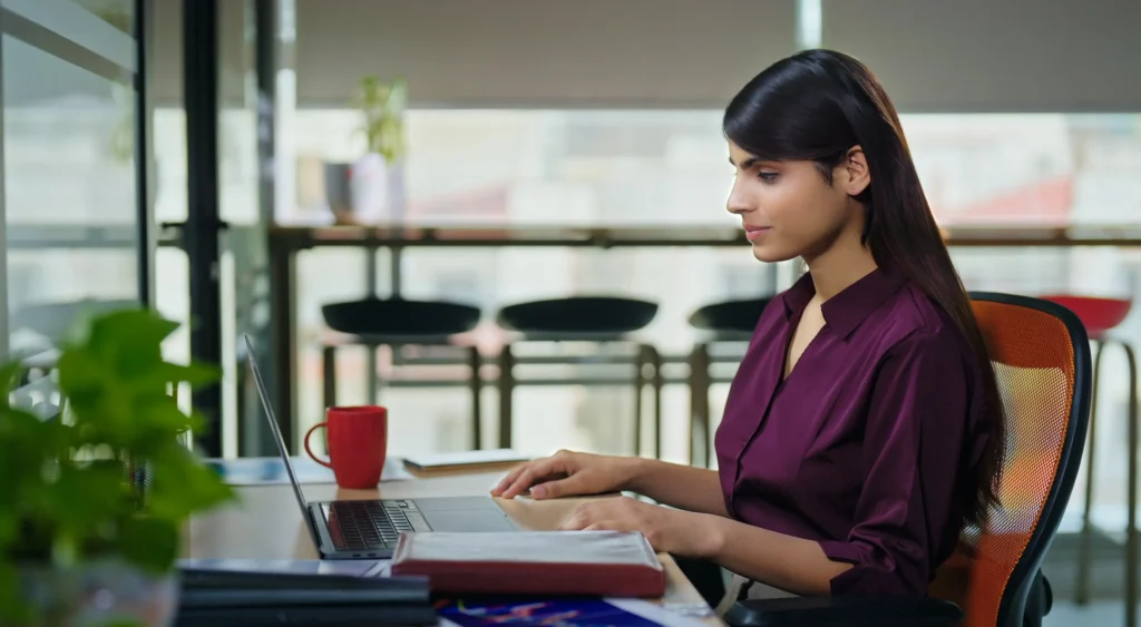 medical student on laptop